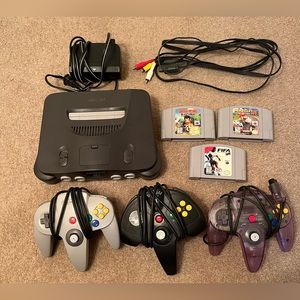 Nintendo 64 Console, 3 Games, 3 Controllers, & Expanion Pak